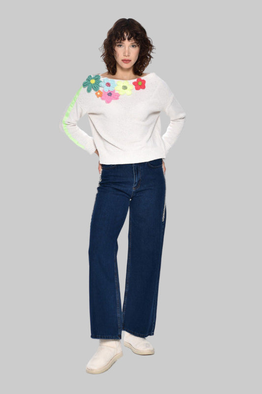 חולצת סריג "שמחת פרחים"