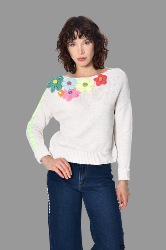 חולצת סריג "שמחת פרחים" 